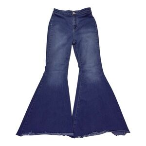 Free People Just Float On Flare Blue Jeans Women's Size 28 Bell Bottoms Boho